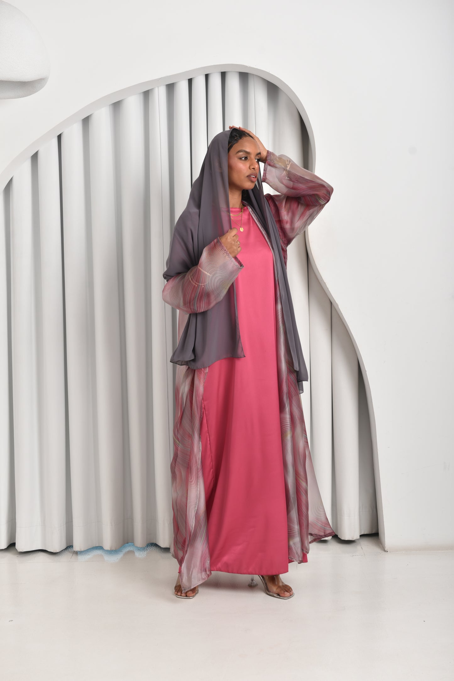 Rose Quartz Dirac Abaya Set