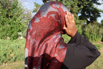 Red Paisley Hijab