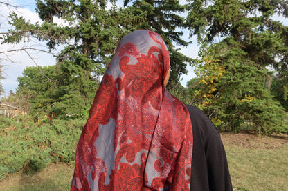 Red Paisley Hijab