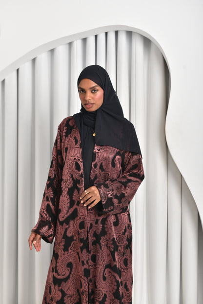 Dark Paisley Dirac Abaya Set