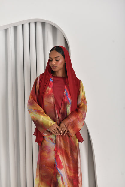 Scarlet Dirac Abaya Set