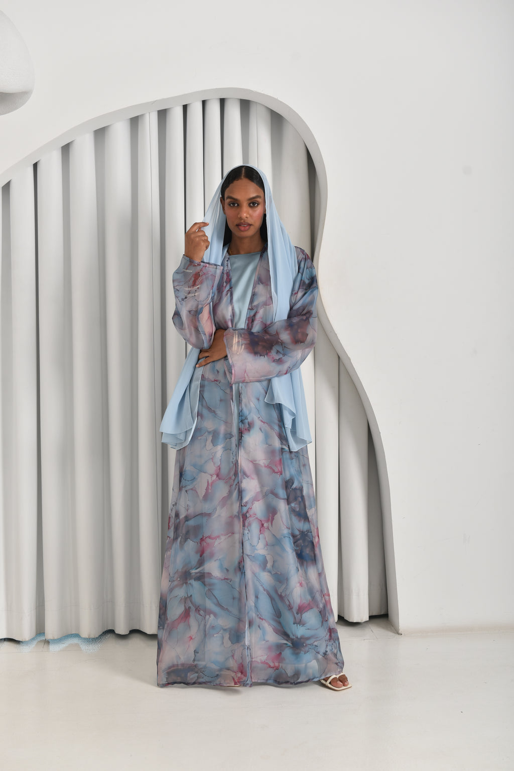 Blue Abaya Set