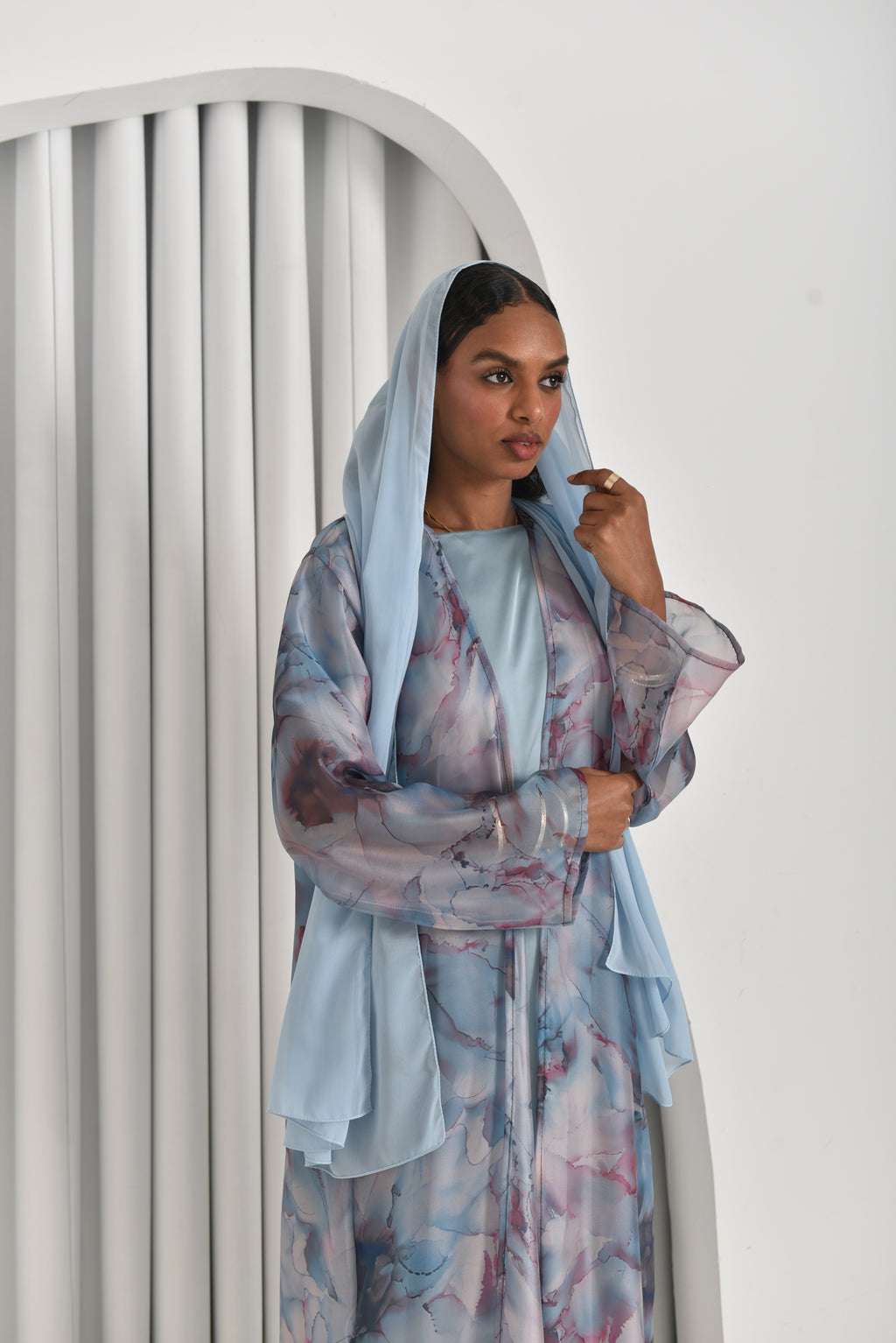 Blue Abaya Set