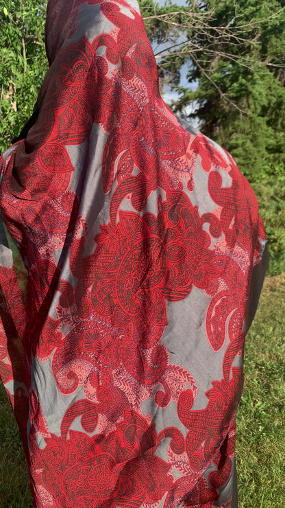 Red Paisley Hijab